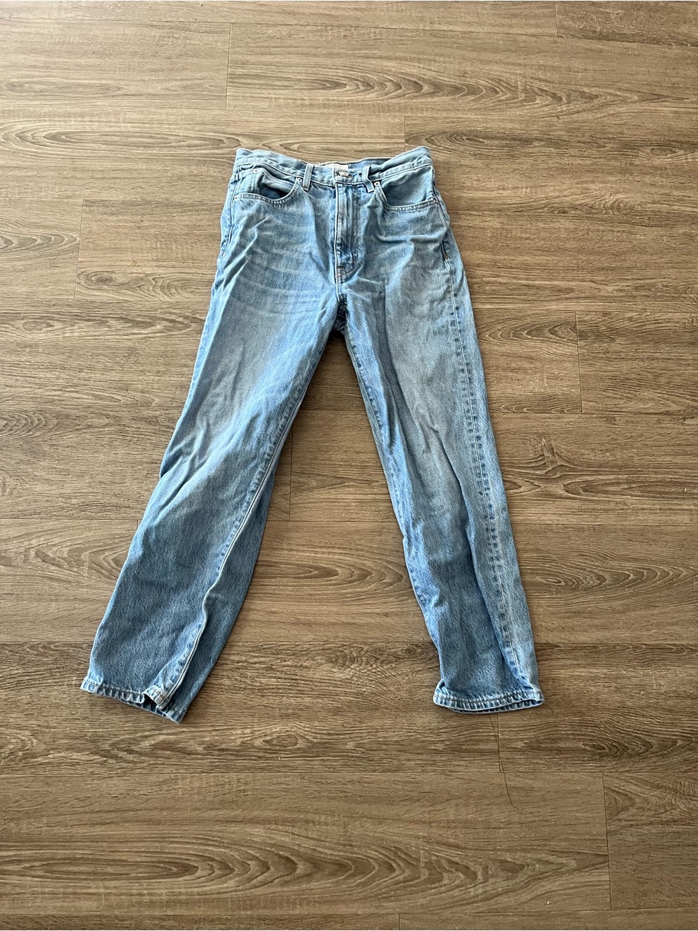 SLVRLAKE Womens 27 Light Wash High Rise Straight Leg Rigid Cotton Denim Jeans